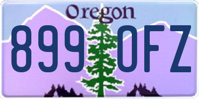 OR license plate 899OFZ