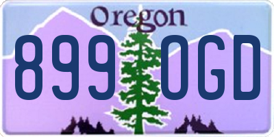 OR license plate 899OGD