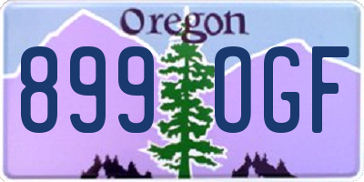 OR license plate 899OGF