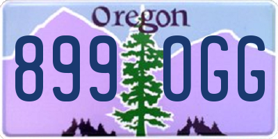 OR license plate 899OGG