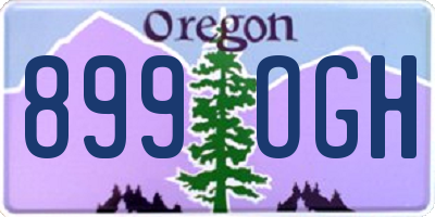 OR license plate 899OGH
