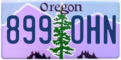 OR license plate 899OHN