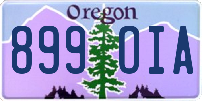 OR license plate 899OIA