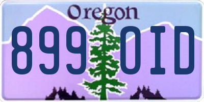 OR license plate 899OID