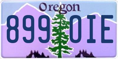 OR license plate 899OIE