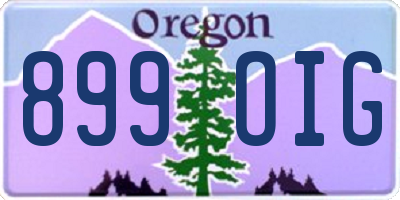 OR license plate 899OIG