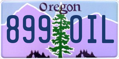 OR license plate 899OIL