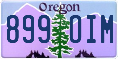 OR license plate 899OIM