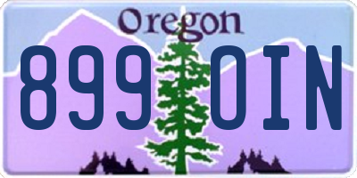 OR license plate 899OIN