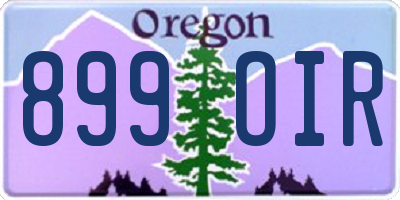 OR license plate 899OIR