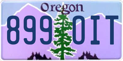 OR license plate 899OIT