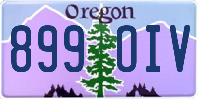 OR license plate 899OIV