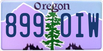 OR license plate 899OIW
