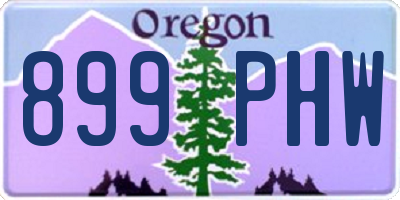 OR license plate 899PHW