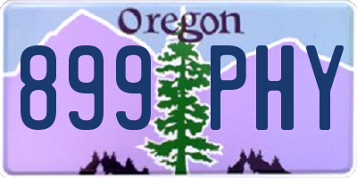 OR license plate 899PHY