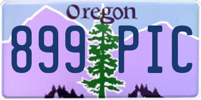 OR license plate 899PIC
