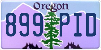 OR license plate 899PID