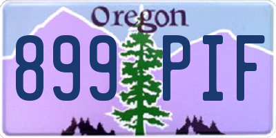 OR license plate 899PIF