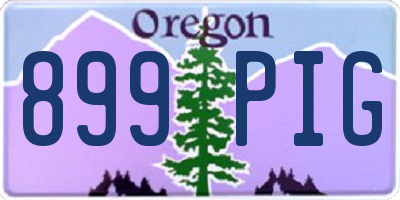 OR license plate 899PIG