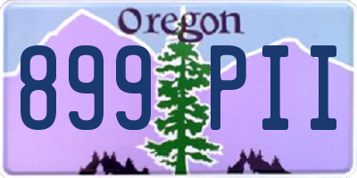 OR license plate 899PII