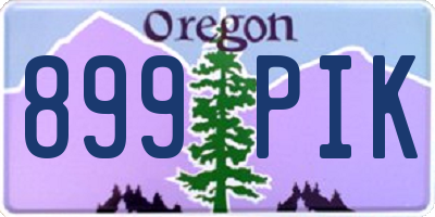 OR license plate 899PIK