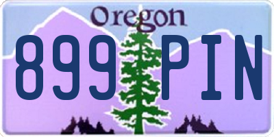 OR license plate 899PIN
