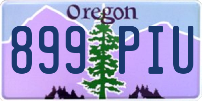 OR license plate 899PIU