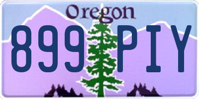 OR license plate 899PIY