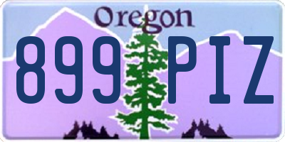 OR license plate 899PIZ