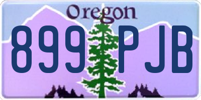 OR license plate 899PJB