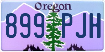 OR license plate 899PJH