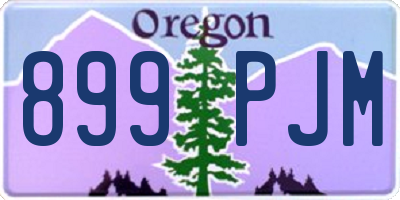 OR license plate 899PJM