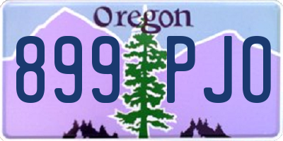 OR license plate 899PJO