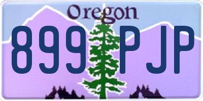 OR license plate 899PJP