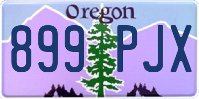 OR license plate 899PJX
