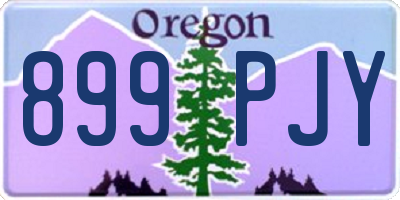 OR license plate 899PJY