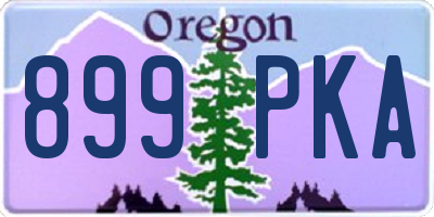 OR license plate 899PKA