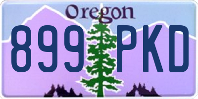 OR license plate 899PKD