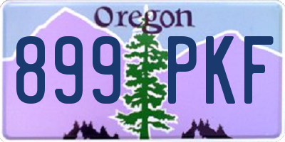 OR license plate 899PKF