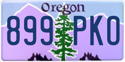 OR license plate 899PKO