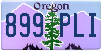 OR license plate 899PLI