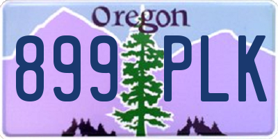 OR license plate 899PLK