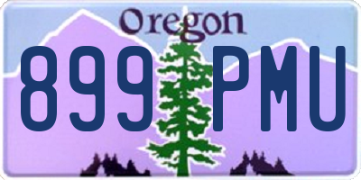 OR license plate 899PMU