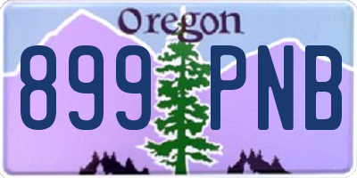 OR license plate 899PNB