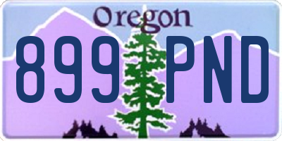 OR license plate 899PND
