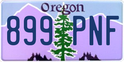 OR license plate 899PNF