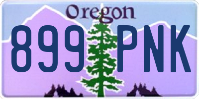 OR license plate 899PNK