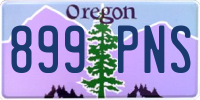 OR license plate 899PNS
