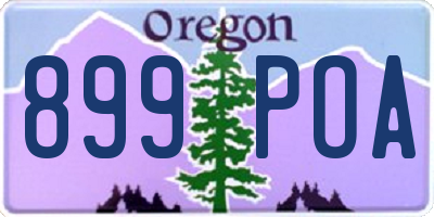 OR license plate 899POA