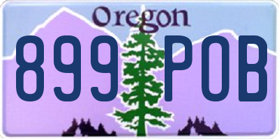 OR license plate 899POB